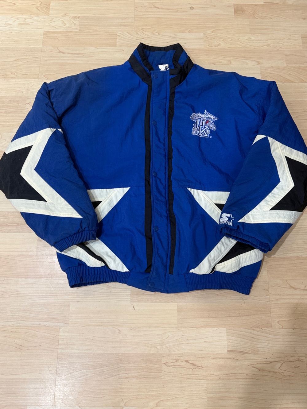 1990’s Vintage Starter Kentucky Wildcats Jacket Mens Large Blue NCAA Puffer